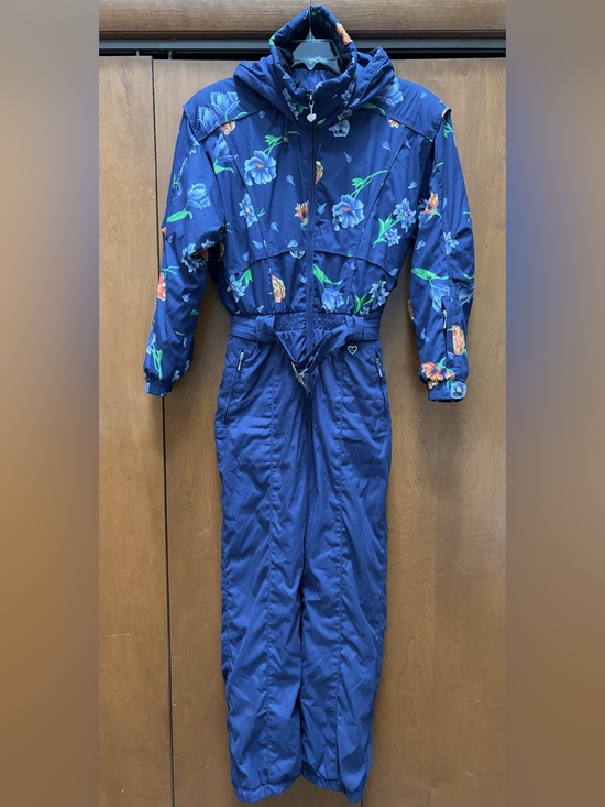 Obermeyer Jackets & Blazers - VTG 80s Obermeyer 1-Pc Ski Suit Blue/Floral Sz 12 Apres Ski Gorpcore Retro EUC